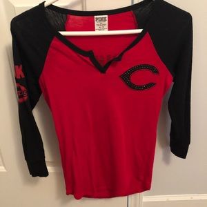 VS PINK Quarter Sleeve Cincinnati Reds shirt
